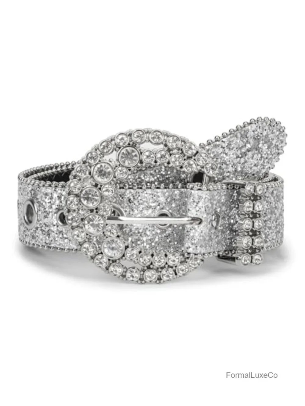 Rhinestone Studded Bling Cowgirl Western Belt, Faux Leather
